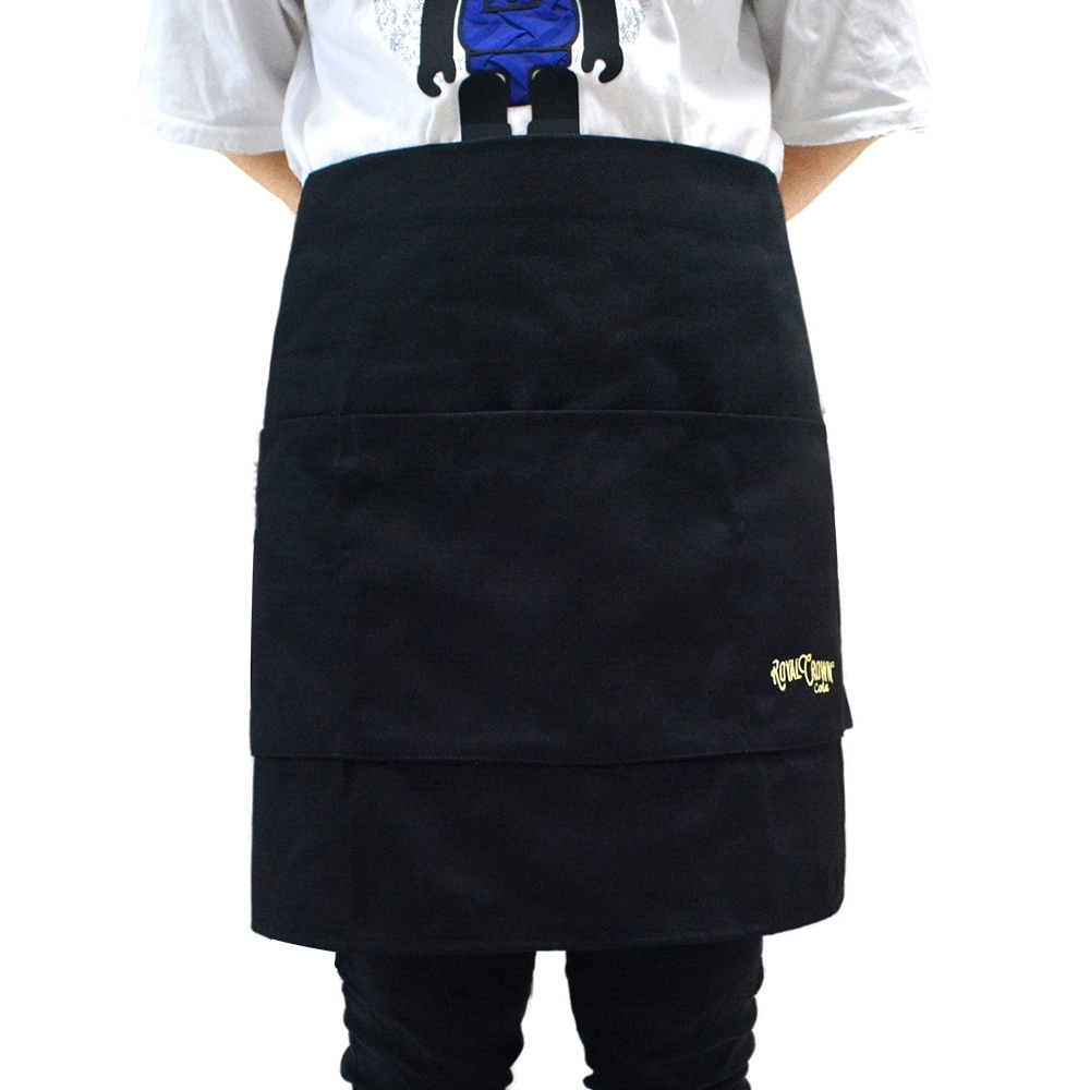 Custom Embroidery Logo Design Cotton Polyester Thick Waiter Waist Aprons Kitchen