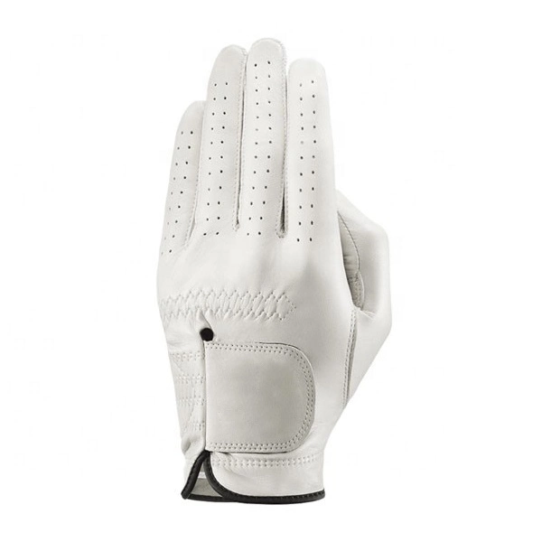 Simple Symbol Men Women′s Golf Glove Hands White Cabretta Leather with Comfortable Play Golf