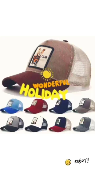 Gorra de camionero apenada estructurada remiendo bordado apliques de béisbol de malla personalizada